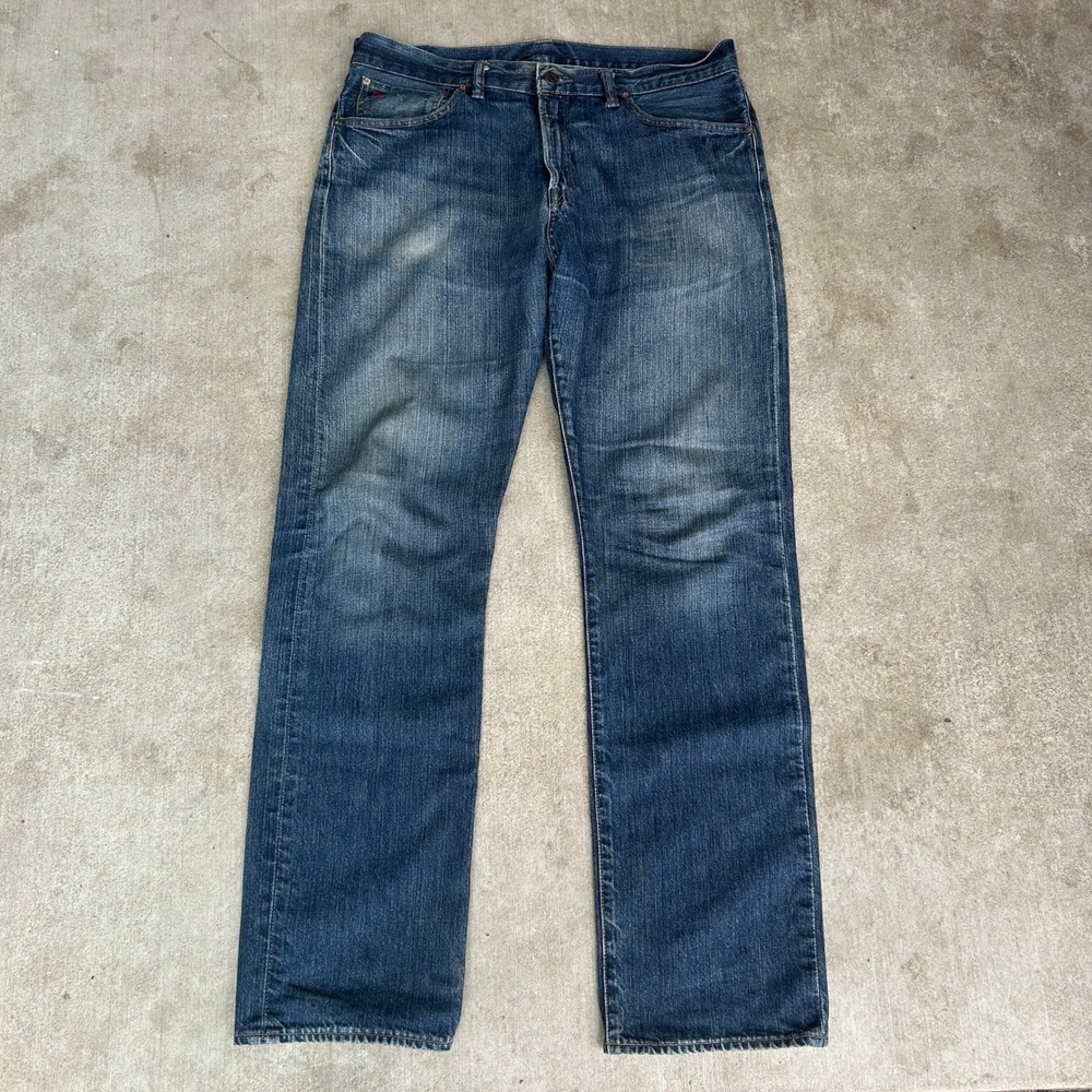 Polo Ralph Lauren 867 Jeans 36x34 Blue Dark Wash Straight Leg Vintage 90s - Picture 3 of 7